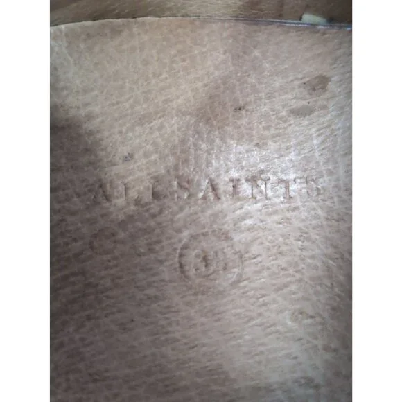 Allsaints Platform Sneakers Womens EU 38 US 8 Cherry Cognac Brown Suede Casual - Picture 12 of 12